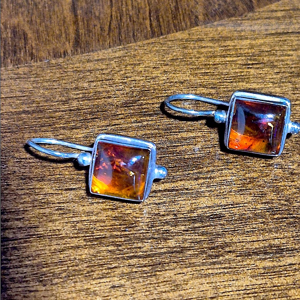 Silpada Amber and Silver Drop Earrings - Picture 8 of 12